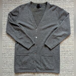Charter Club 100% Merino Wool Gray Cardigan Sz S